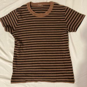 Brandy Melville crop top, brown and black stripes baby tee John Galt